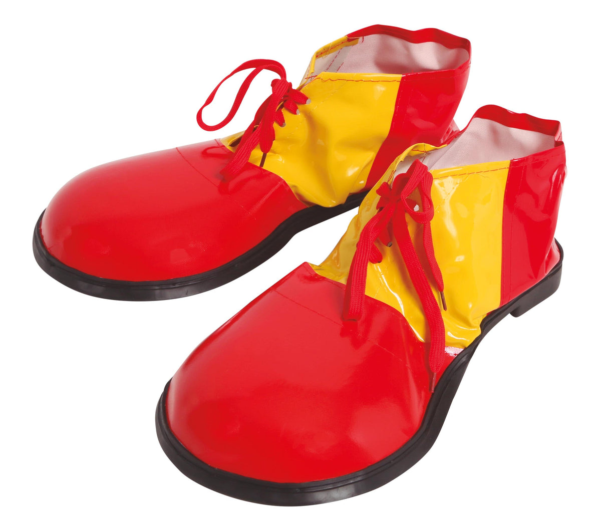 GP2213 – Clown Schuhe für Erwachsene 35 cm rot gelb – Farbe: Rot