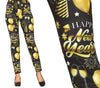GP31800 – Silvester Glamour Leggings Feuerwerk – Größe: 42 - 44 (L), 38 - 40 (M) – Farbe: Schwarz