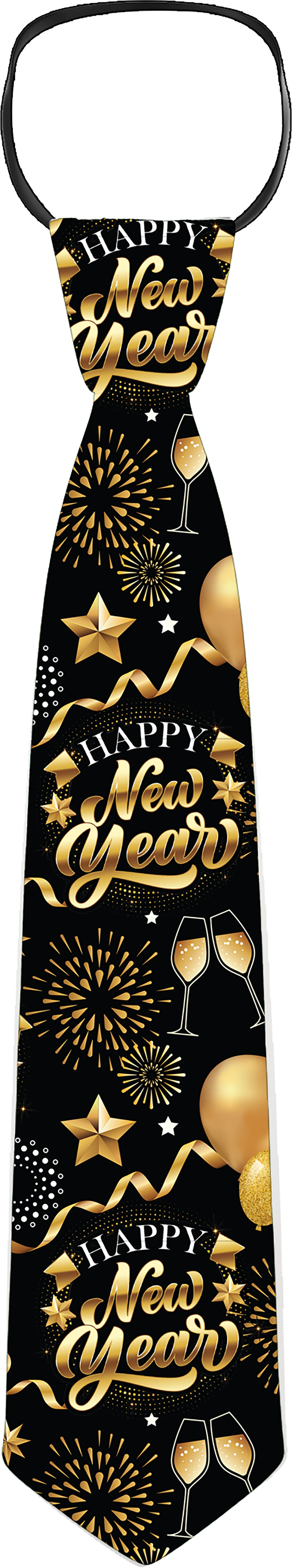GP31806 – Silvester Feier Krawatte Feuerwerk – Farbe: Schwarz