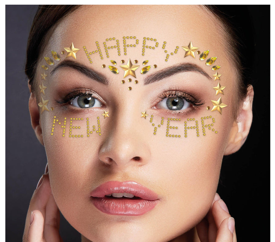 Silvester Glamour Gesichtsschmuck Glittersteine