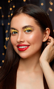 Gold Wimpern für Erwachsene Lametta Look, Bild 2