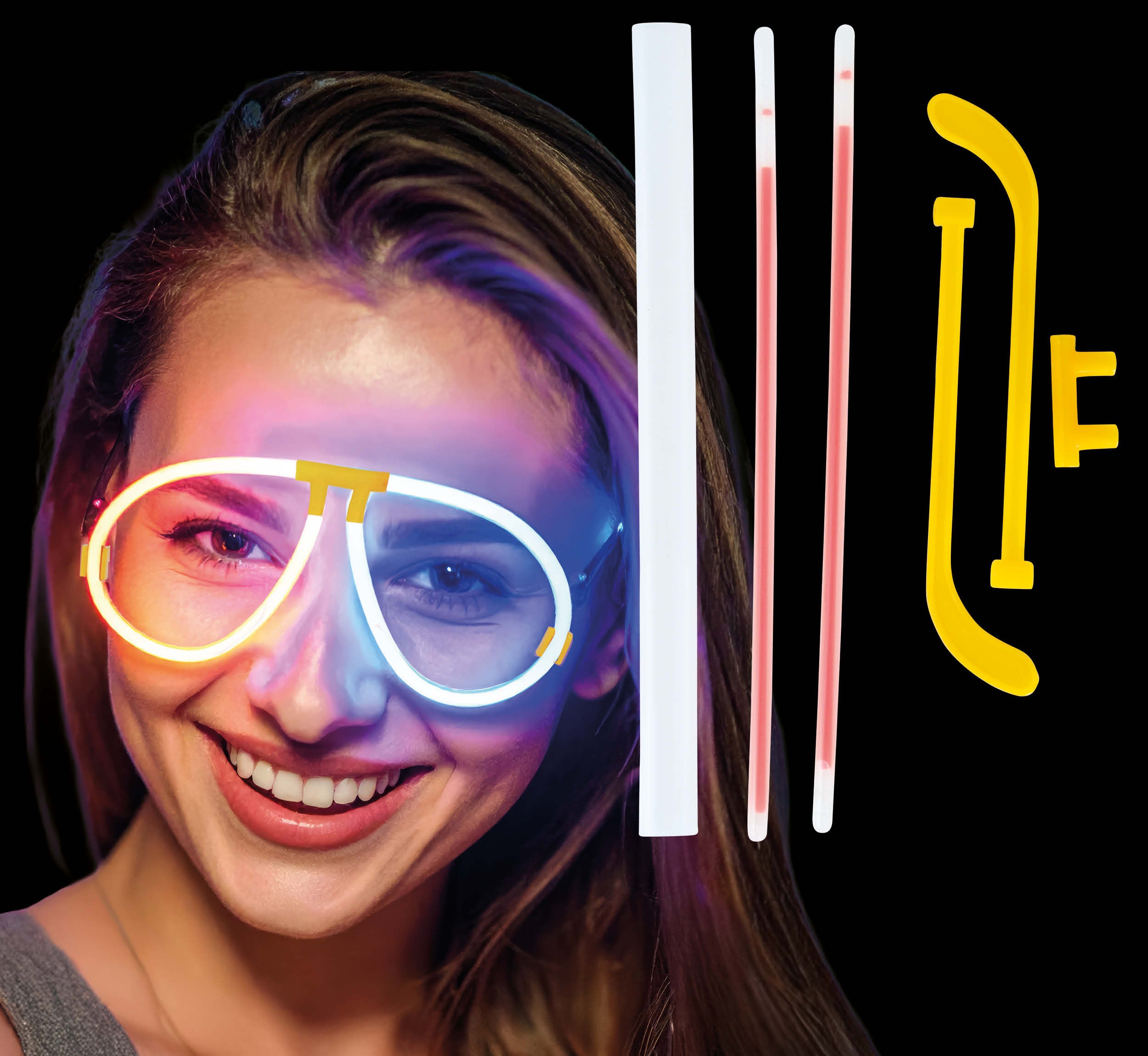 GP31908 – Karnevalsbrille Glamour Leuchtbrille – Farbe: Mehrfarbig