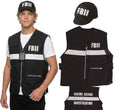 Agenten Weste für Erwachsene mit Kappe