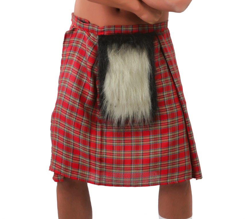 GP18401 – Kilt für Herren 95 x 55 cm rot kariert – Farbe: Rot