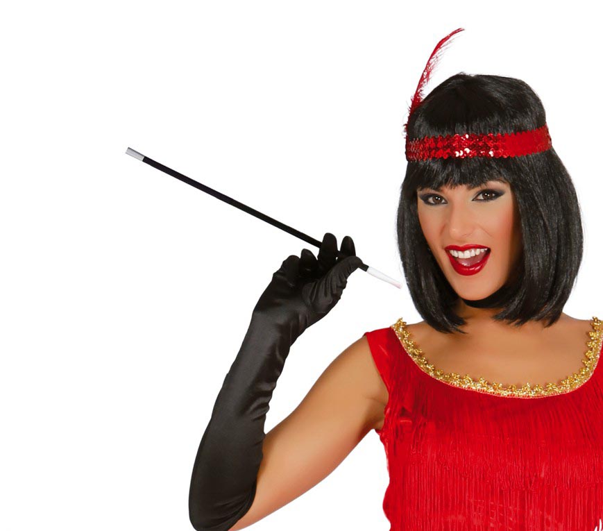 GP16373 – Zigarettenspitze für Damen 30 cm Charleston – Farbe: Schwarz