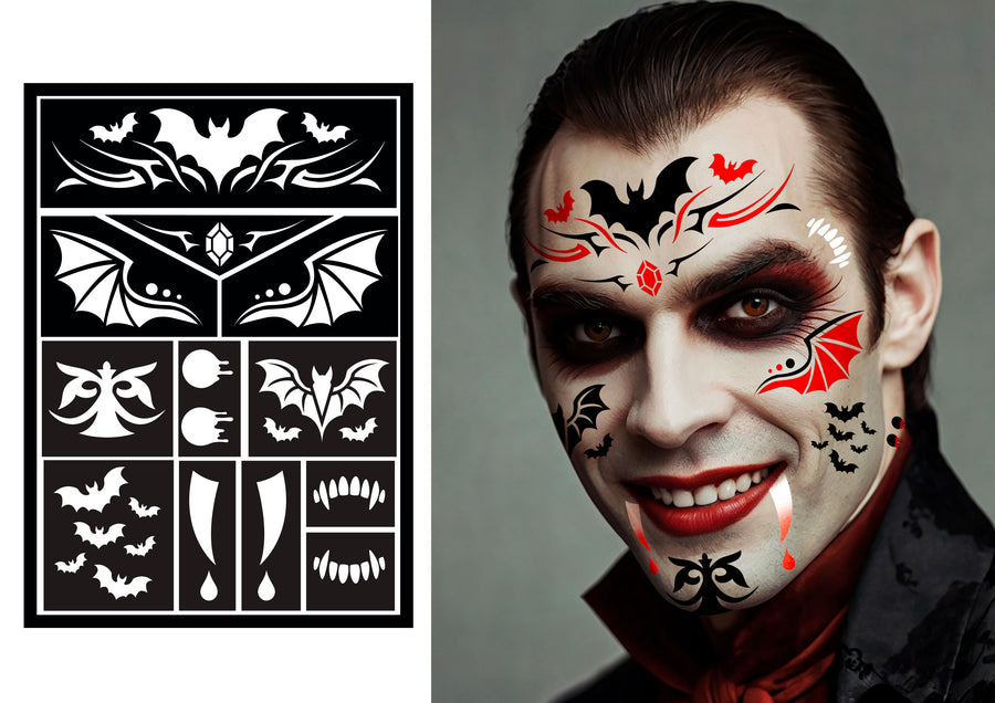 Vampir Schminkschablone Halloween Make up