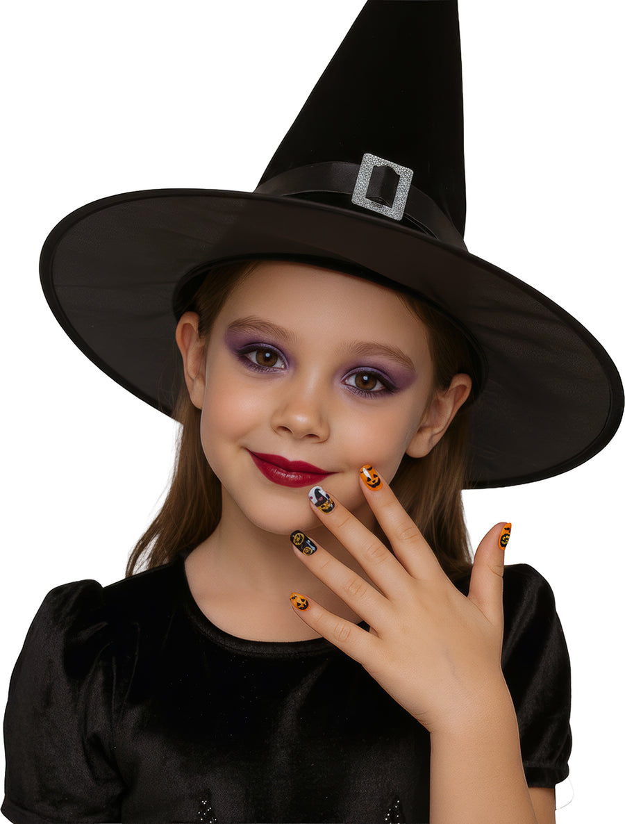 GP15954 – Halloween Fingernägel für Kinder selbstklebend – Farbe: Kürbis, Ansicht 2