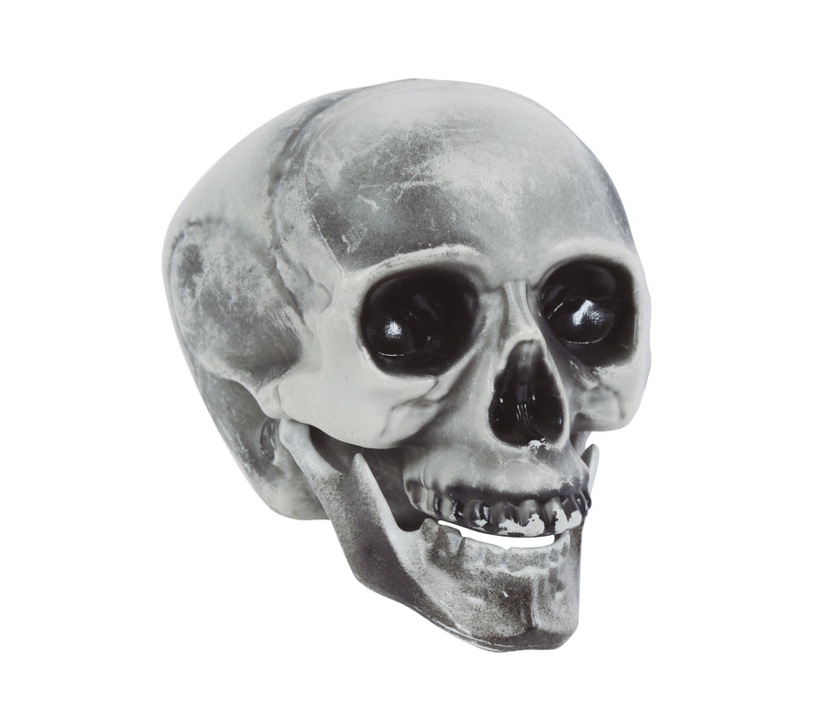 GP26598 – Totenkopf Deko 20 cm Halloween – Farbe: Grau, Ansicht 2