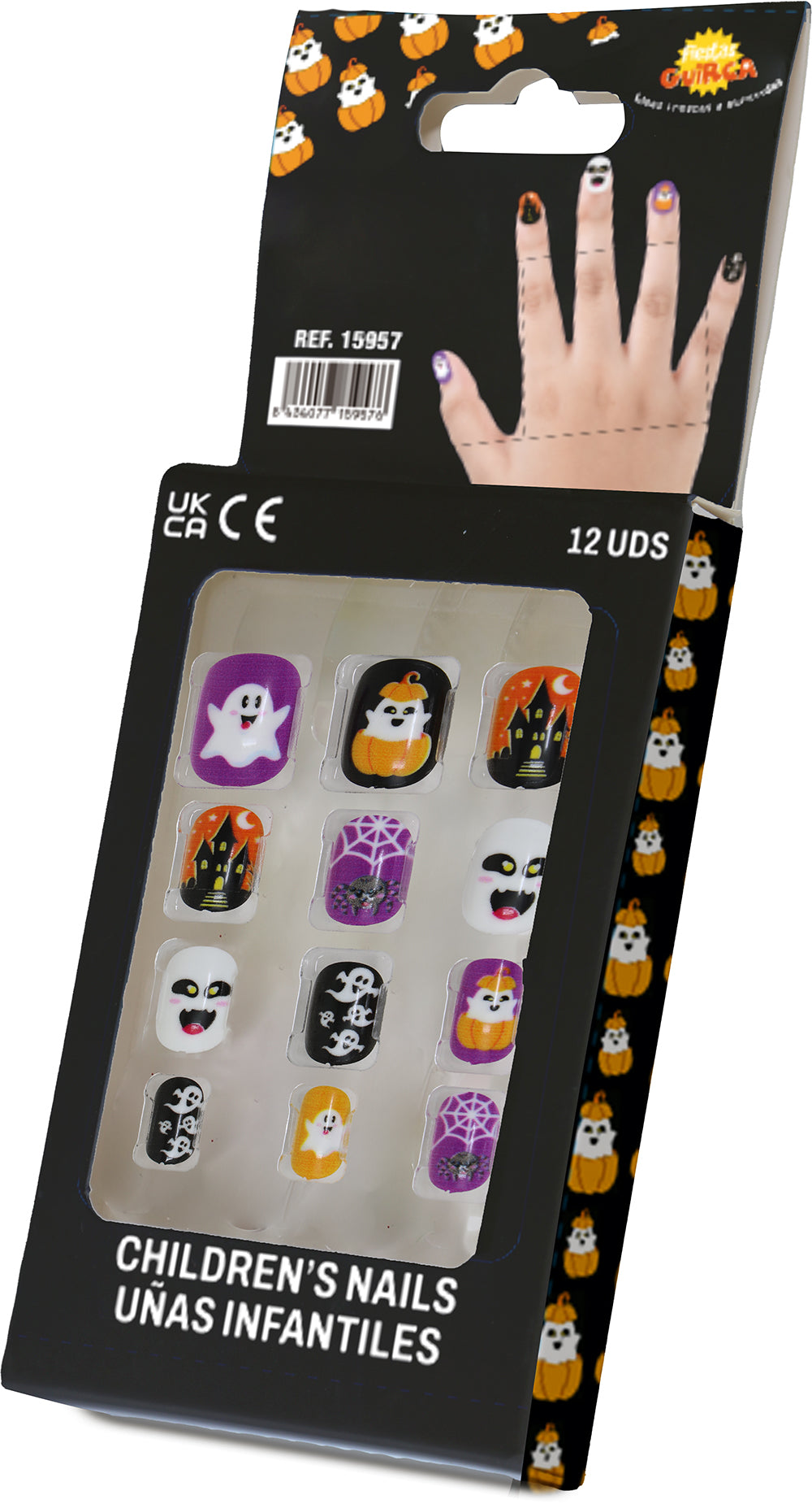 GP15954 – Halloween Fingernägel für Kinder selbstklebend – Farbe: Geister