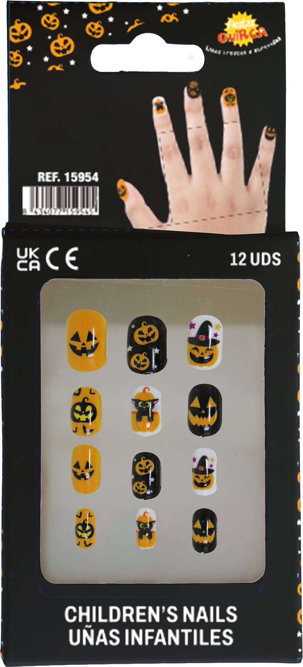 GP15954 – Halloween Fingernägel für Kinder selbstklebend – Farbe: Kürbis