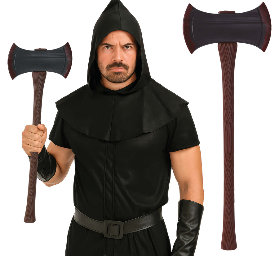 Doppelaxt für Erwachsene 73 cm Mittelalter