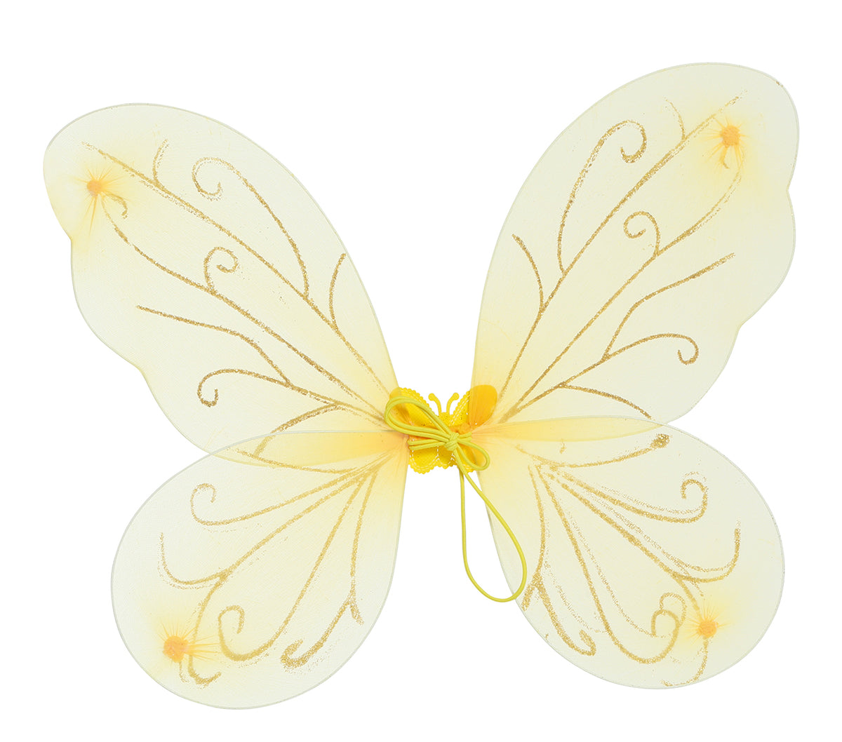 GP18600 – Feenflügel für Mädchen 44 x 35 cm Glitzer – Farbe: Gelb