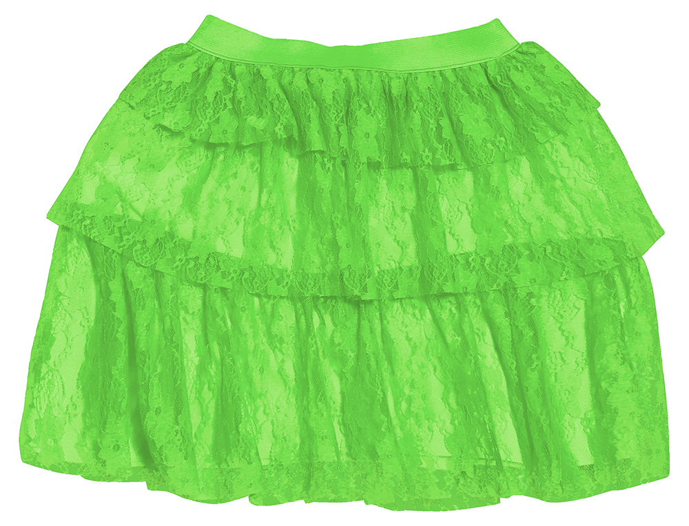 GP18940 – 80er Jahre Spitzenrock für Damen – Farbe: Grün