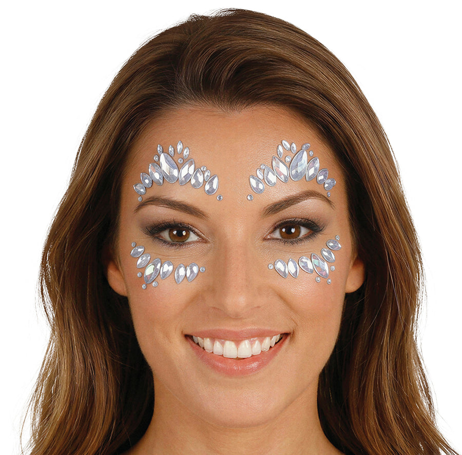 Strasssteine Gesichtsschmuck für Damen silber