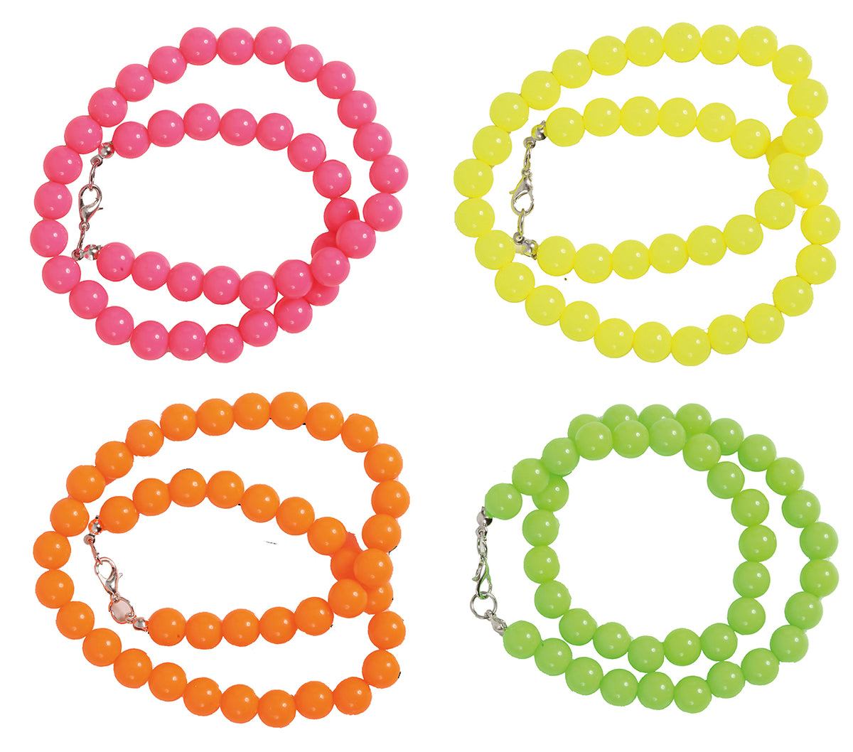 GP18845 – Neon Perlenkette für Damen 40 cm 80er Jahre – Farbe: Mehrfarbig