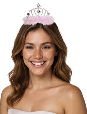 Prinzessin Diadem für Damen silber mit Marabu, Bild 2