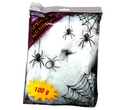 Spinnennetz Deko 100 g mit Spinnen, Bild 2