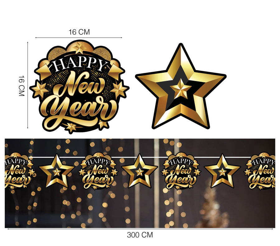 Happy New Year Girlande 300 cm Silvester Deko
