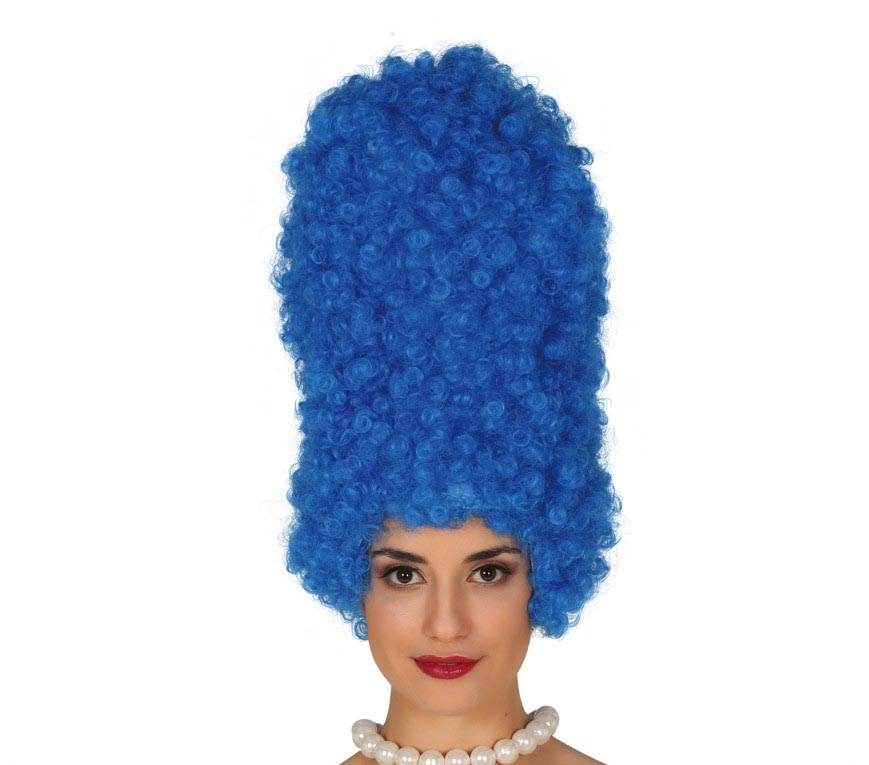 Turmfrisur Perücke für Damen 40 cm blau