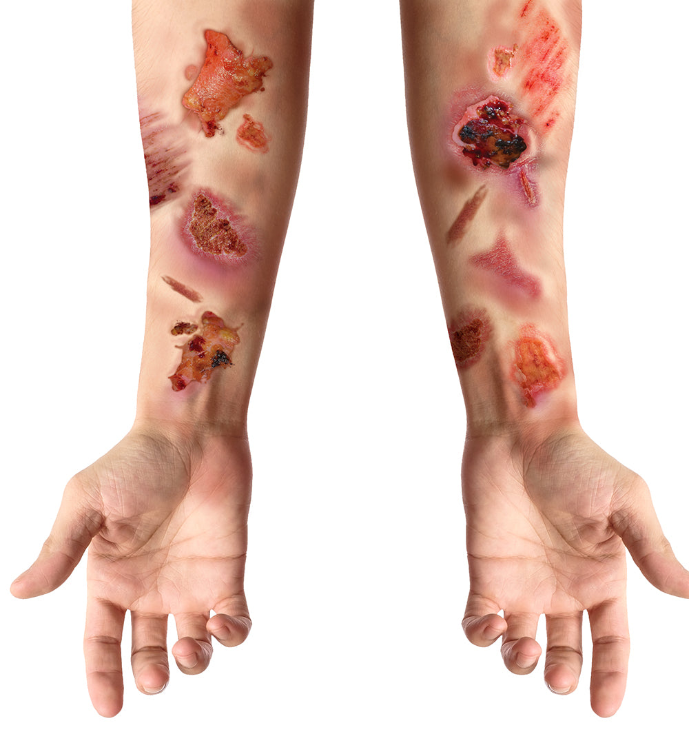 GP15708 – Horror Tattoos für Erwachsene 30 x 13 cm – Farbe: Infizierte wunden