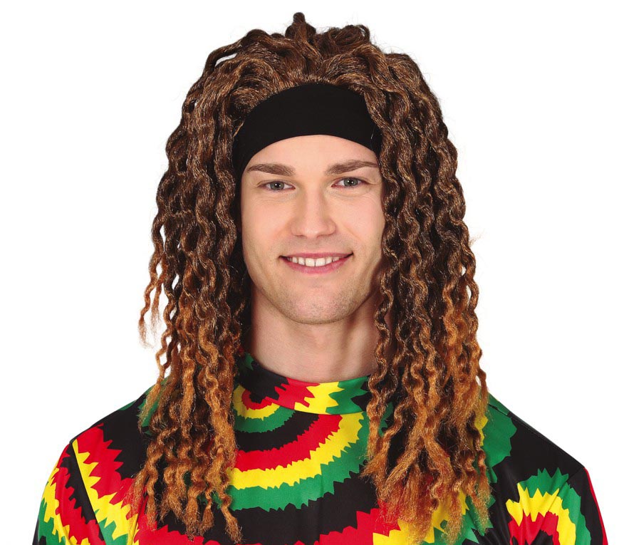 Rasta Perücke für Herren mit Stirnband