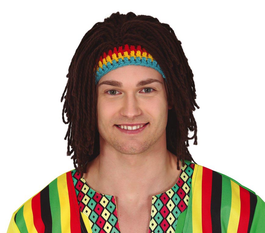 GP4107 – Rasta Dreadlock Perücke Karibik Feier – Farbe: Schwarz