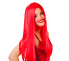 GP4174 – Dämonische Halloween Perücke Lang Rot – Farbe: Rot