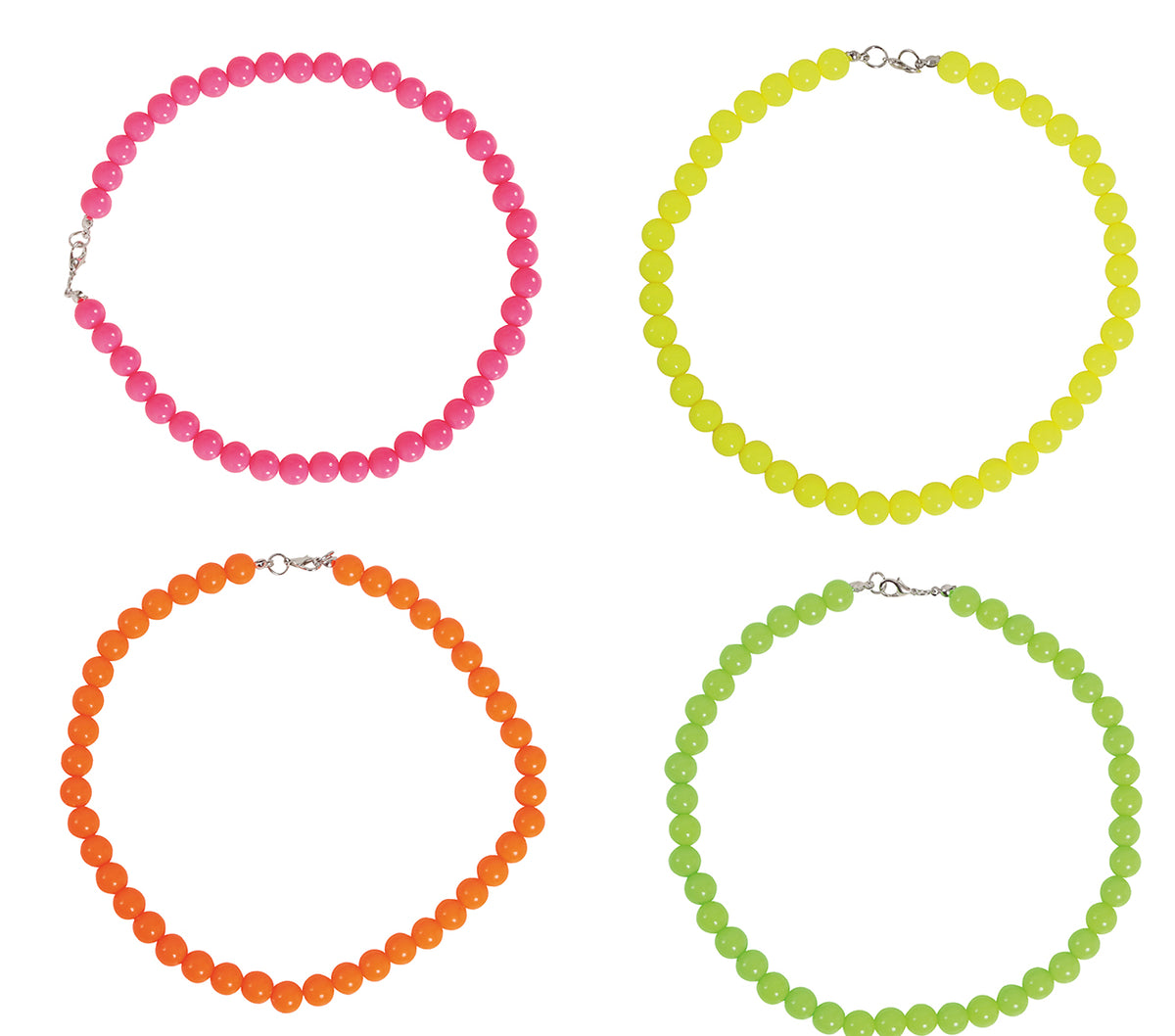 GP18845 – Neon Perlenkette für Damen 40 cm 80er Jahre – Farbe: Mehrfarbig