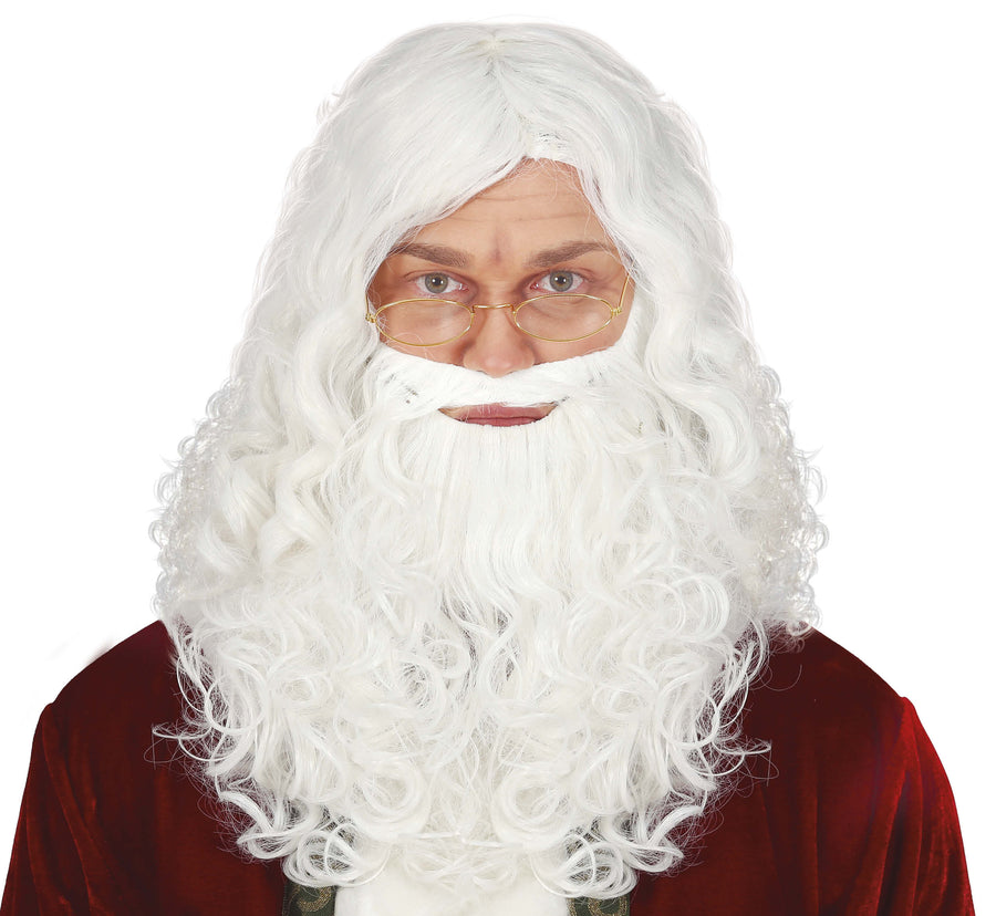 Weihnachtsmann Perücke mit langem Bart für Herren