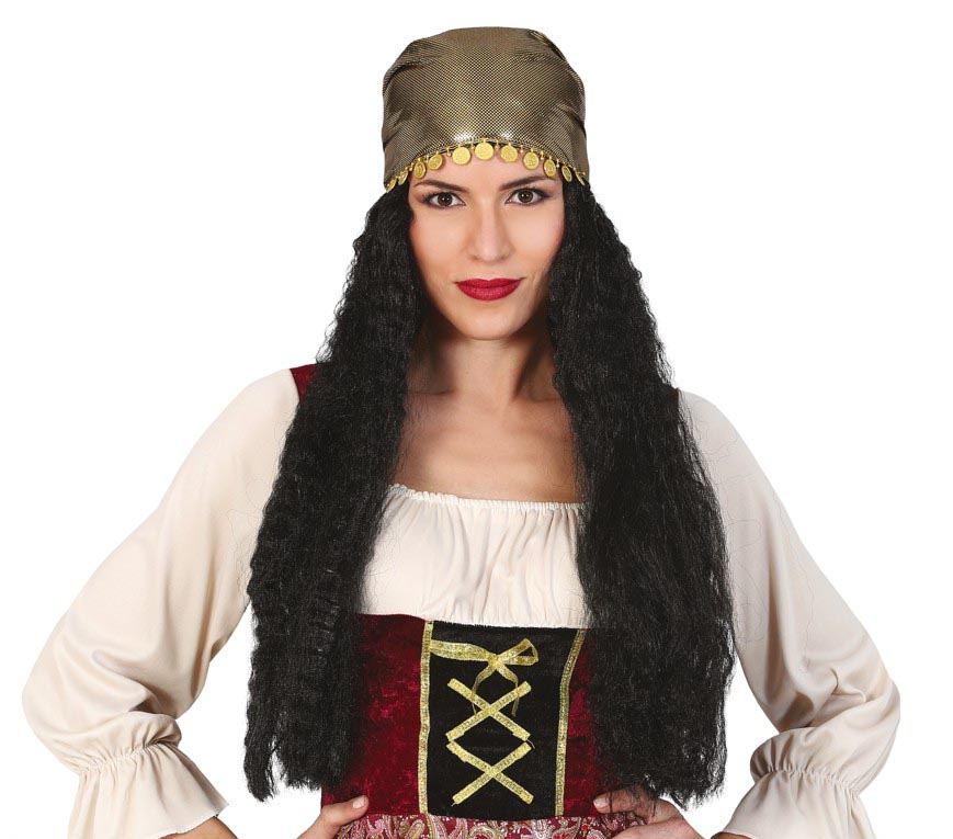GP4247 – Wahrsagerin Kopftuch Perücke Halloween – Farbe: Schwarz