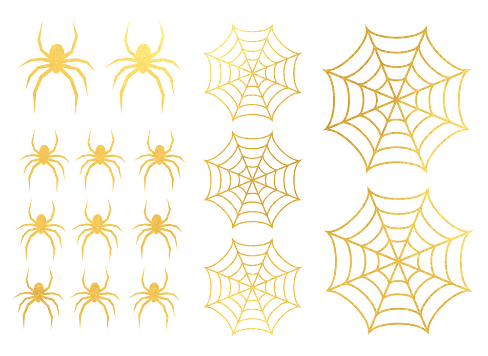 GP15667 – Halloween Tattoos für Erwachsene 15 x 11 cm – Farbe: Gold