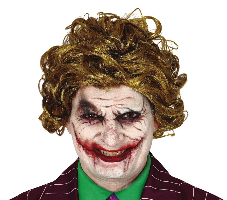 Grinsender Clown Perücke für Herren lockig