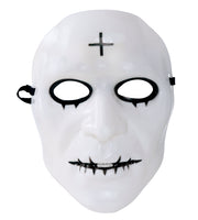 Horror Maske mit Kreuz für Erwachsene weiß, Bild 3