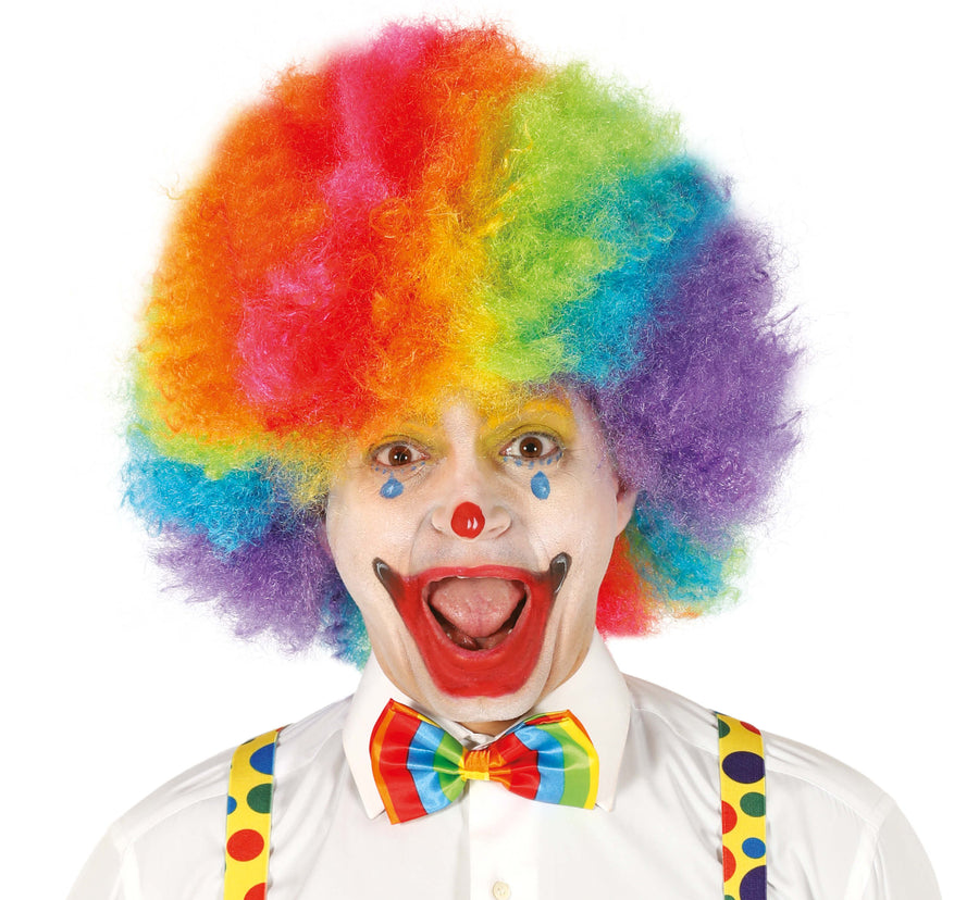 Clown Perücke für Erwachsene bunt Regenbogen