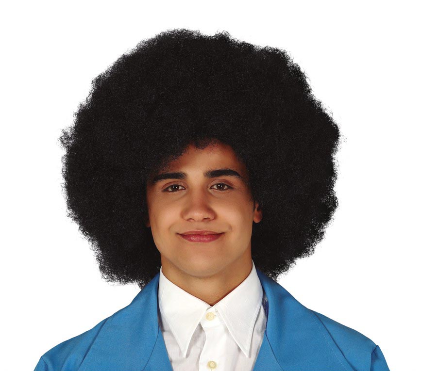 Afro Perücke für Herren schwarz 70er Jahre