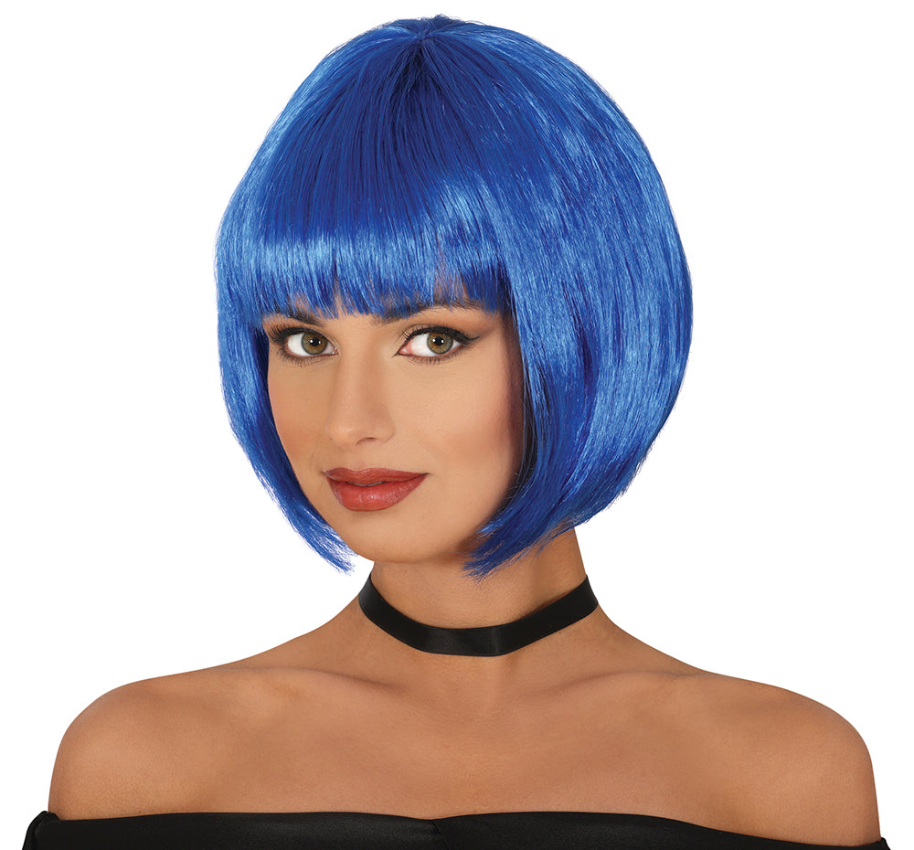 GP4443 – 20s Karneval Bob Perücke Glänzend – Farbe: Blau