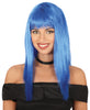 GP4454 – Karneval Bunte Perücke Lang Fasching – Farbe: Blau