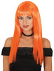GP4454 – Karneval Bunte Perücke Lang Fasching – Farbe: Orange
