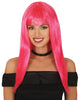 GP4454 – Karneval Bunte Perücke Lang Fasching – Farbe: Pink