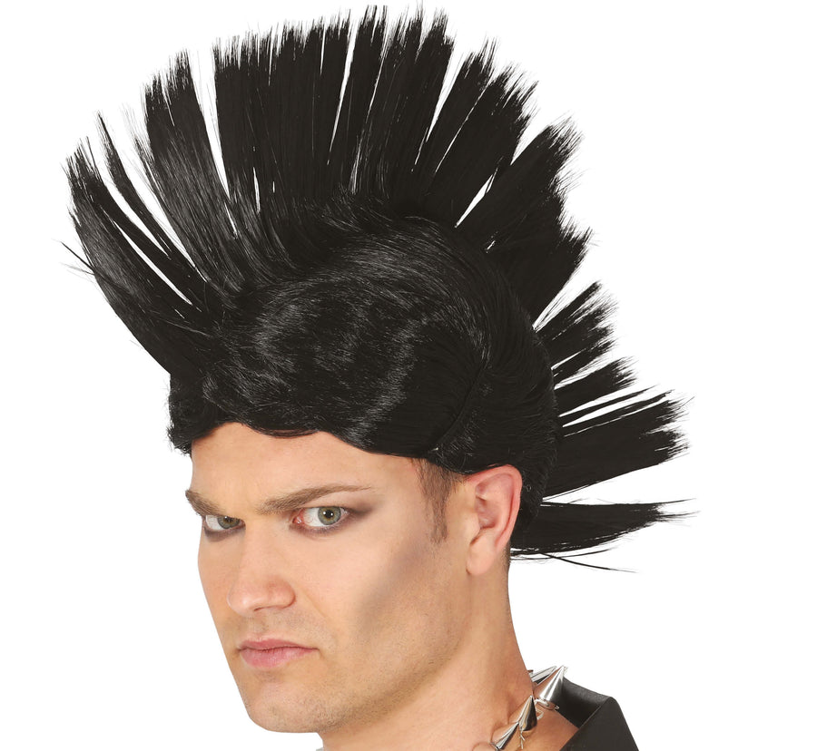 Punk Perücke für Herren schwarz
