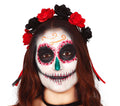 Blumen Haarreif für Damen rot schwarz Catrina