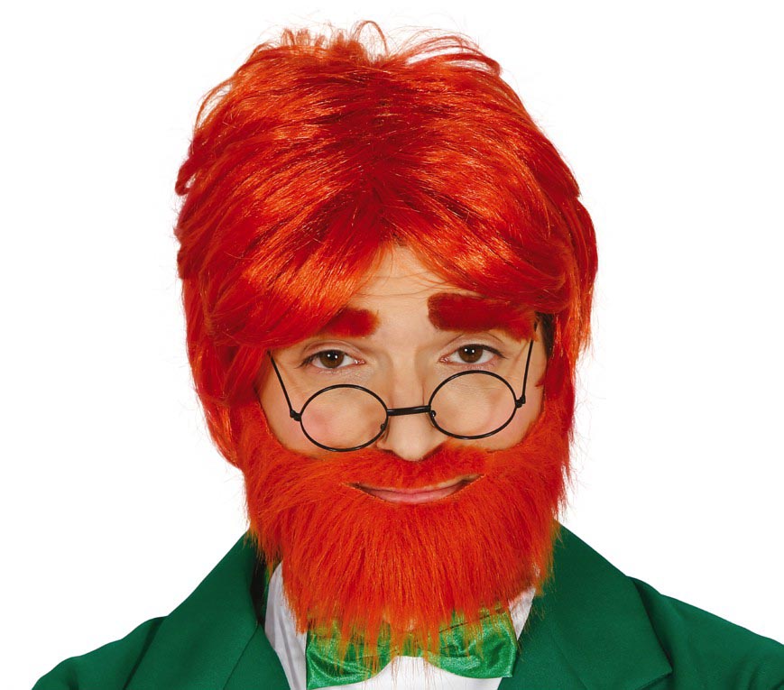 GP4583 – Kobold Kostüm Perücke Lustig Fasch – Farbe: Rot