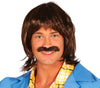 GP4585 – 70S Schlager Stil Perücke Braun Moustache – Farbe: Braun