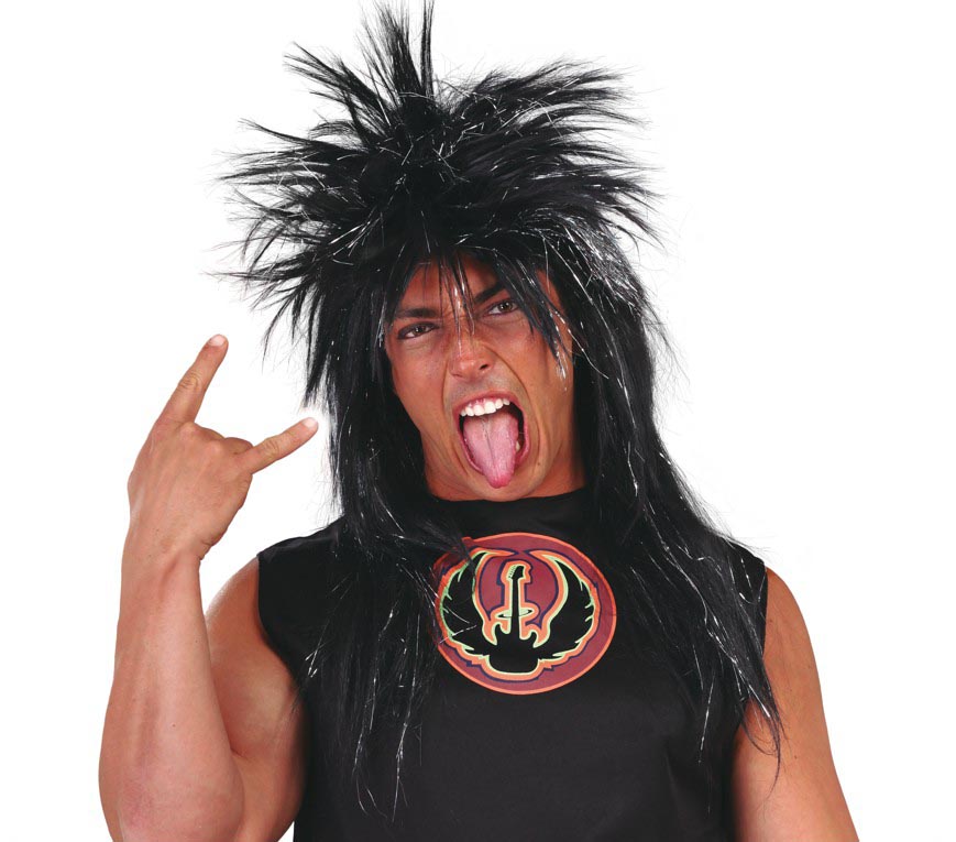 GP4601 – Rock Look Punk Perücke Vokuhila – Farbe: Schwarz