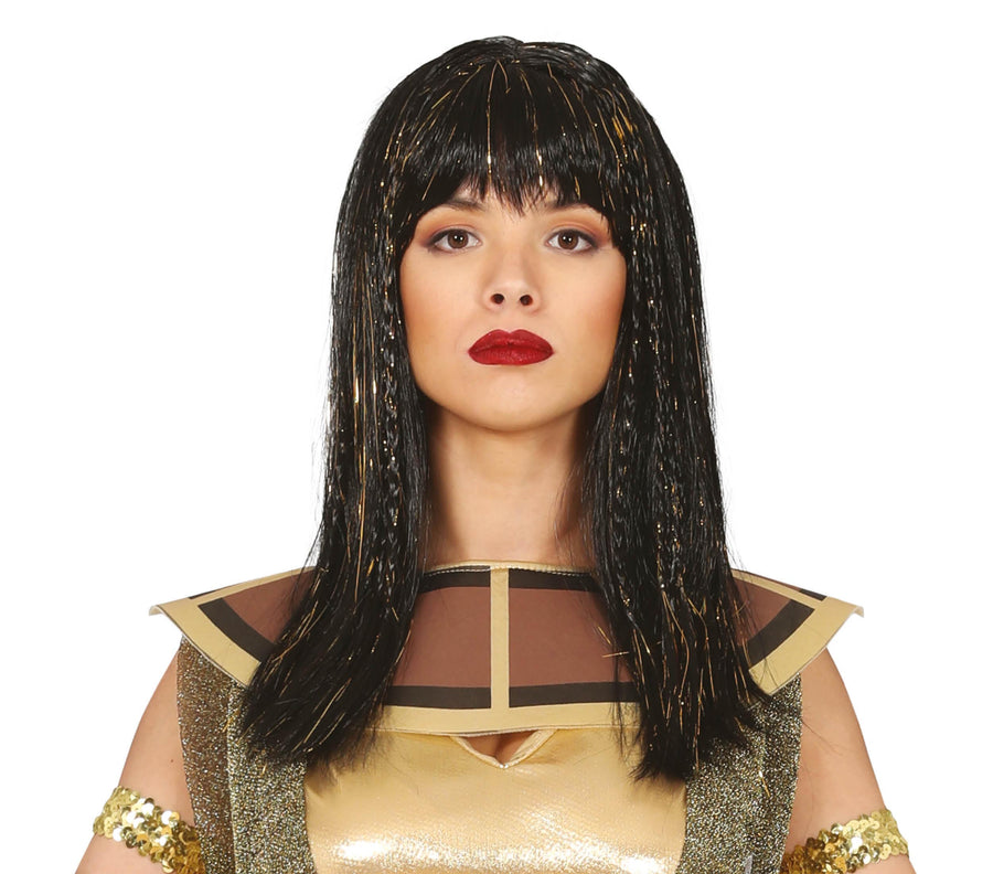 Ägypterin Perücke für Damen mit goldenen Strähnen