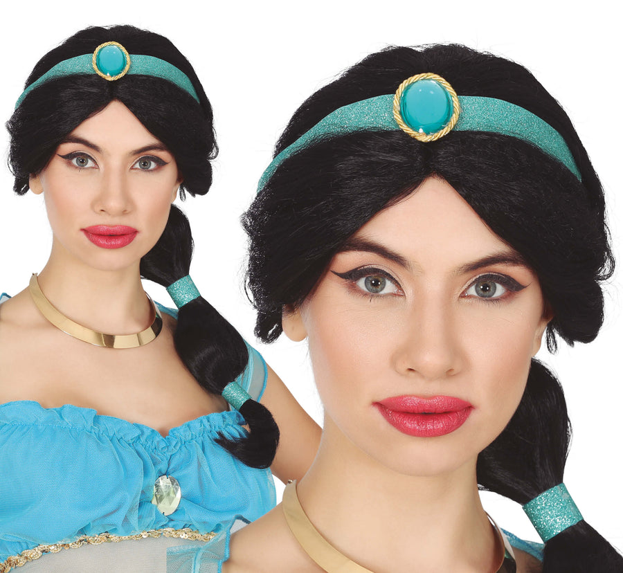 GP4642 – Wüstenprinzessin Perücke Karneval – Farbe: Schwarz, Ansicht 2