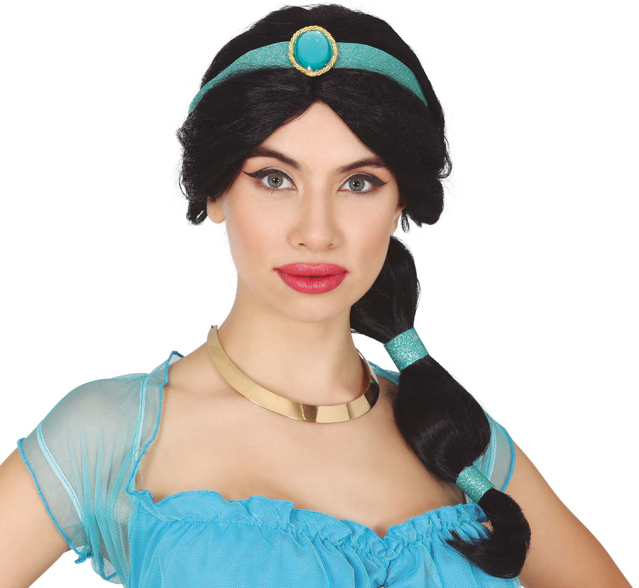 Wüstenprinzessin Perücke für Damen mit Zopf