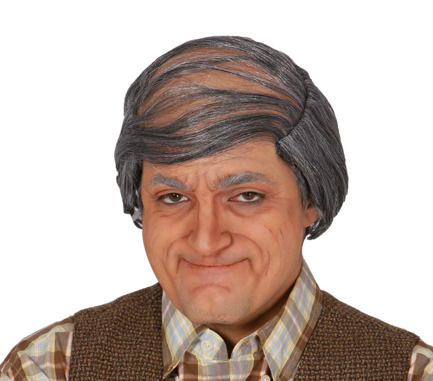 Latex Glatze für Herren mit grauen Haaren