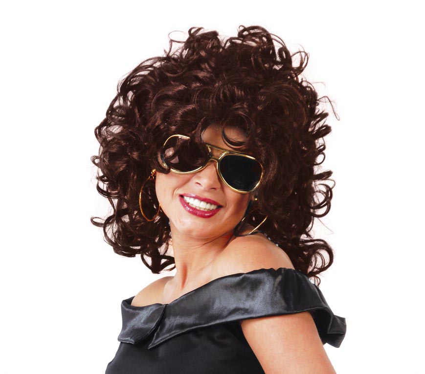 Lockenperücke für Damen braun Diva