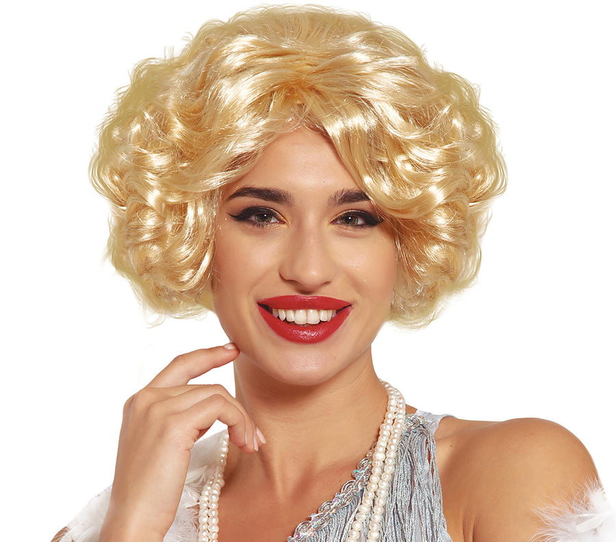Filmdiva Perücke für Damen blond mit Locken